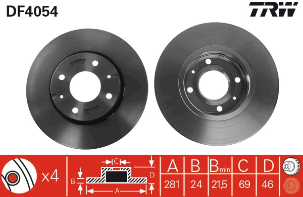 Disc frana TRW DF4054