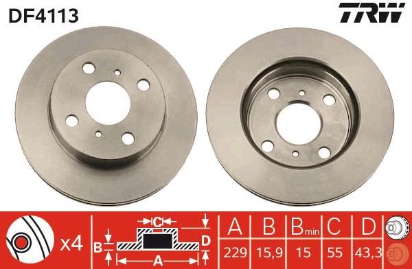 Disc frana TRW DF4113