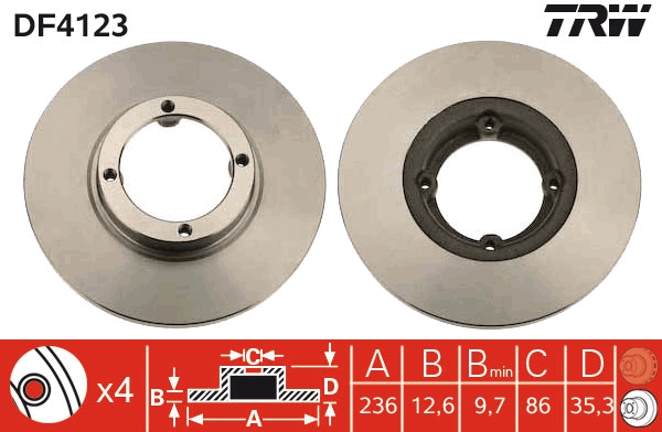 Disc frana TRW DF4123
