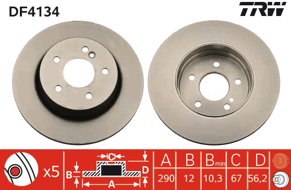 Disc frana TRW DF4134