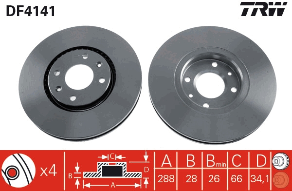Disc frana TRW DF4141