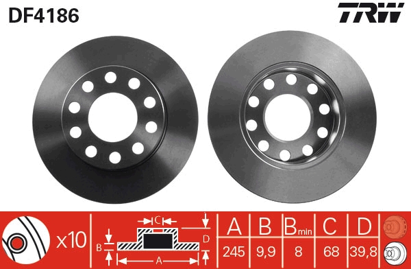 Disc frana TRW DF4186