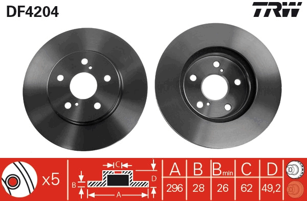 Disc frana TRW DF4204