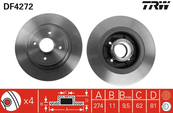 Disc frana TRW DF4272