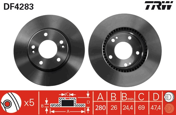 Disc frana TRW DF4283