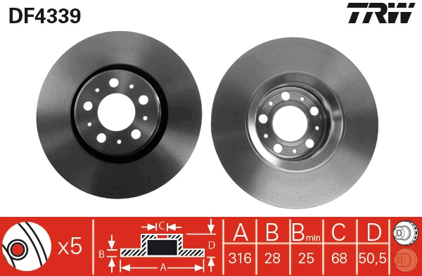 Disc frana TRW DF4339