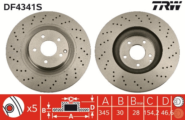 Disc frana TRW DF4341S