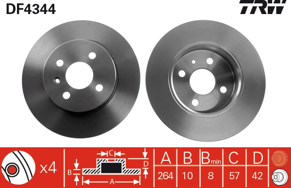 Disc frana TRW DF4344