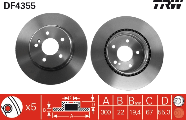 Disc frana TRW DF4355