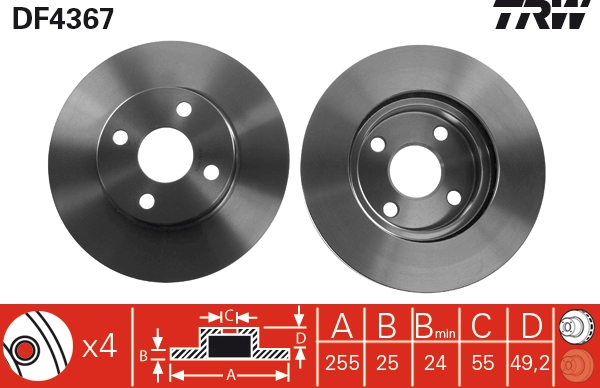 Disc frana TRW DF4367