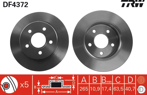 Disc frana TRW DF4372
