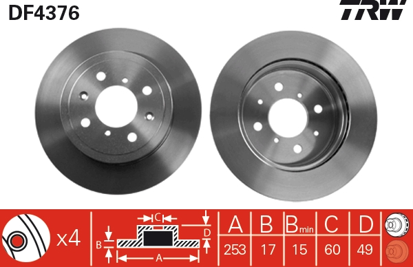 Disc frana TRW DF4376