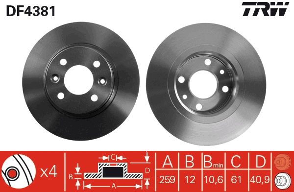 Disc frana TRW DF4381