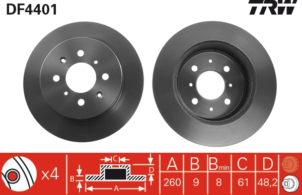 Disc frana TRW DF4401