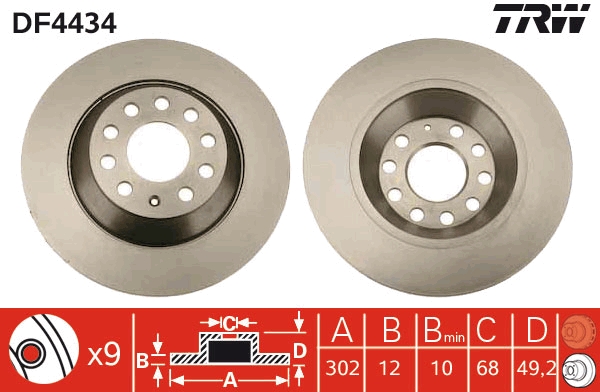 Disc frana TRW DF4434