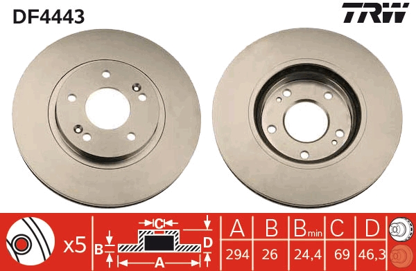 Disc frana TRW DF4443