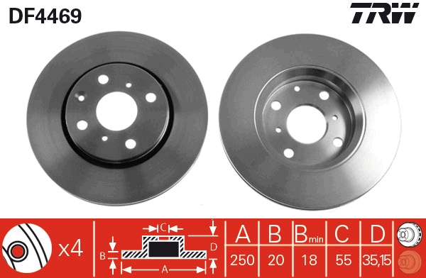 Disc frana TRW DF4469
