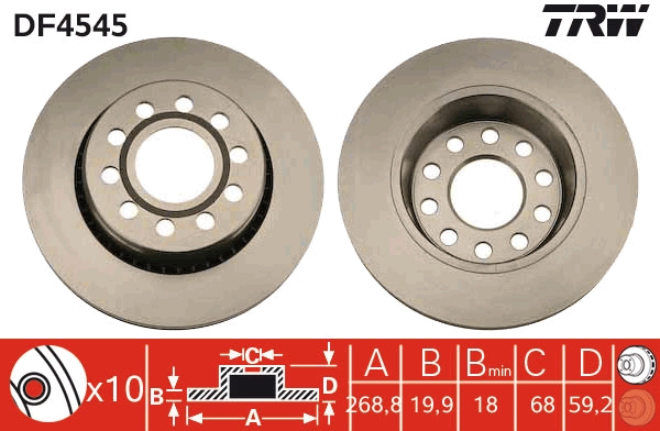 Disc frana TRW DF4545