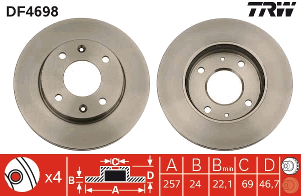 Disc frana TRW DF4698