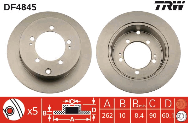 Disc frana TRW DF4845