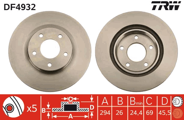 Disc frana TRW DF4932