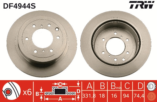 Disc frana TRW DF4944S