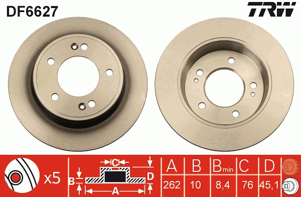 Disc frana TRW DF6627