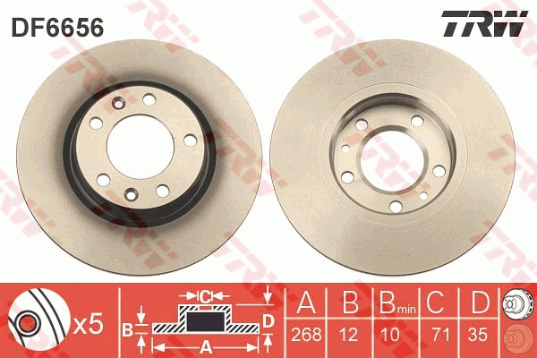 Disc frana TRW DF6656