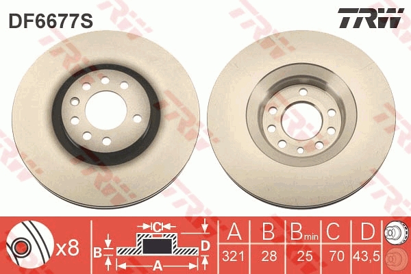 Disc frana TRW DF6677S