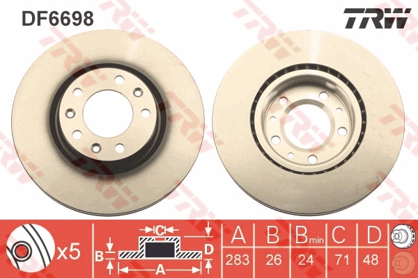Disc frana TRW DF6698