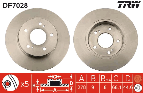 Disc frana TRW DF7028