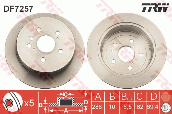Disc frana TRW DF7257