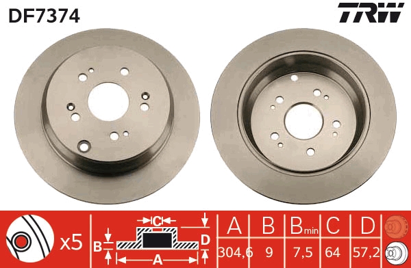 Disc frana TRW DF7374