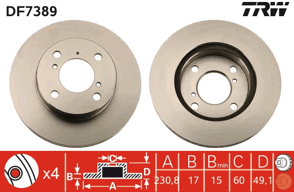 Disc frana TRW DF7389