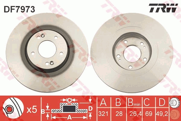 Disc frana TRW DF7973