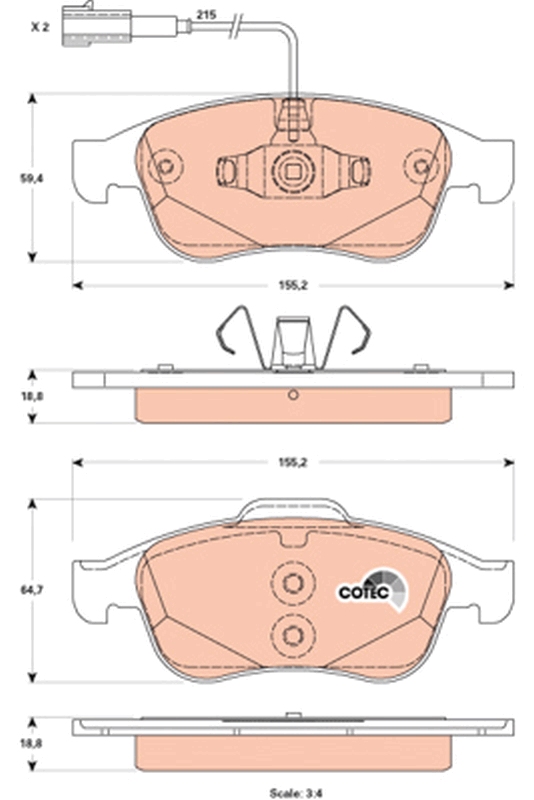 Placute frana TRW GDB1873