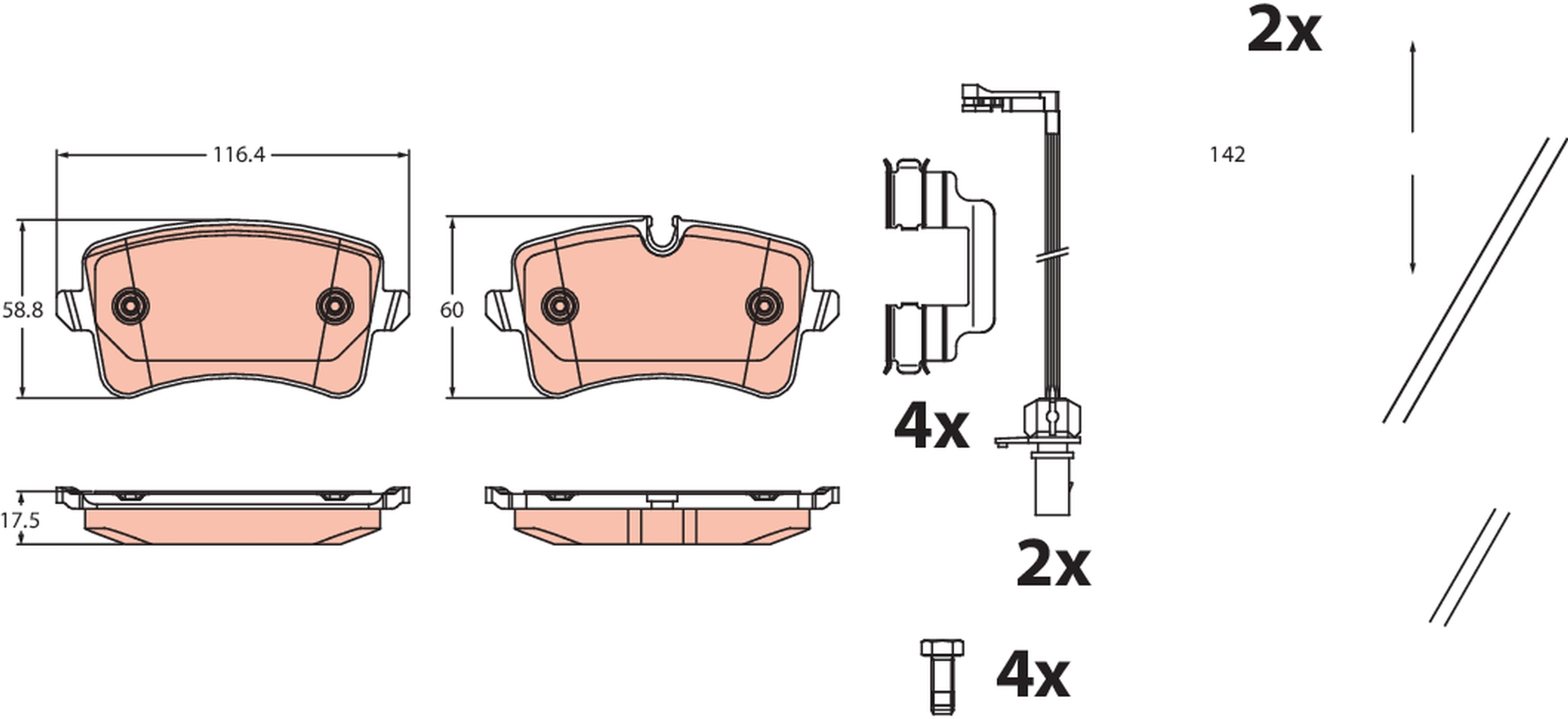 Placute frana TRW GDB2464