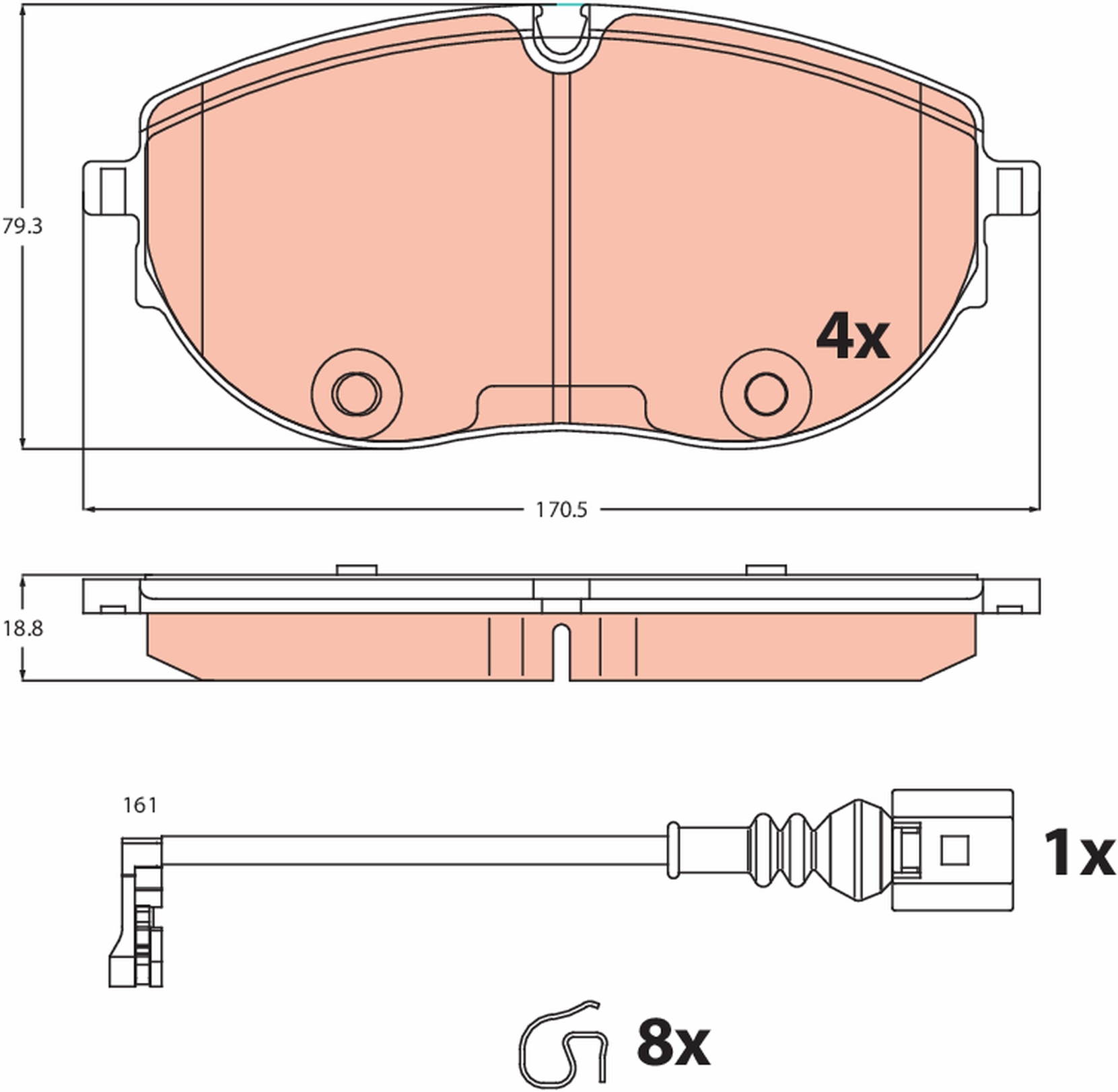 Placute frana TRW GDB2486