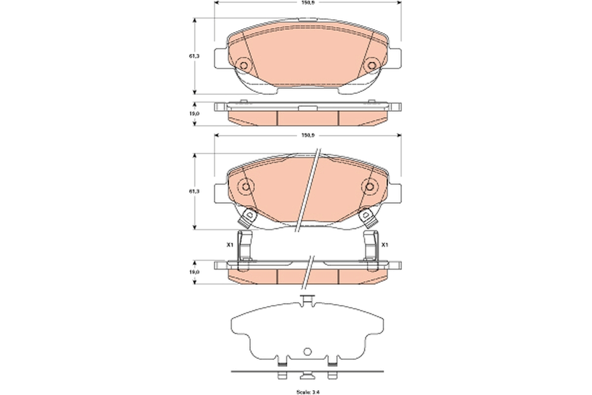 Placute frana TRW GDB3518