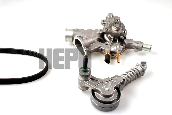 Pompa apa + Set curea transmisie cu caneluri OPEL CORSA D (S07) 1.2 (L08, L68)  benzina 80 cai HEPU PK03341