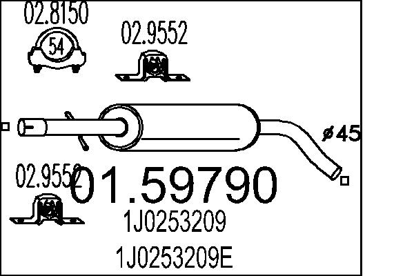 Toba esapamet intermediara VW GOLF IV (1J1) 1.4 16V  benzina 75 cai MTS 01.59790