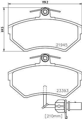 Placute frana HELLA 8DB355018-451
