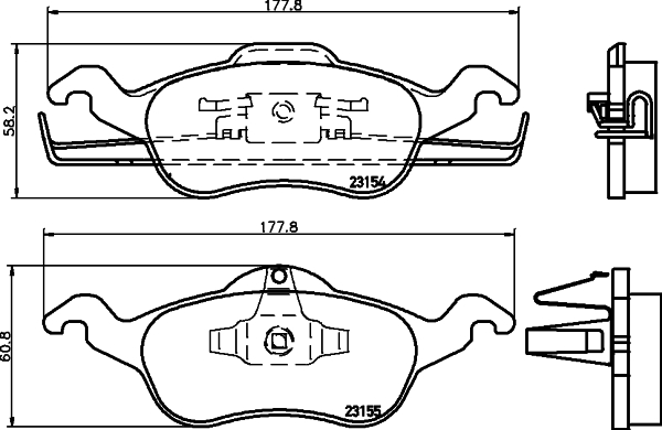 Placute frana HELLA 8DB355008-621