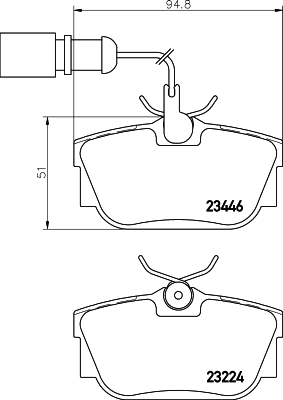 Placute frana HELLA 8DB355018-571