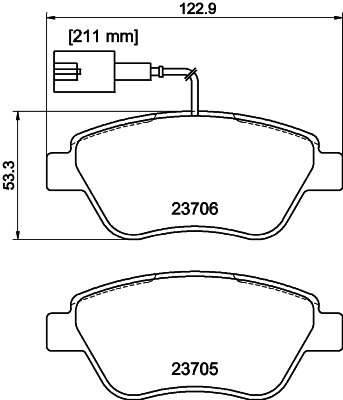 Placute frana HELLA 8DB355016-071