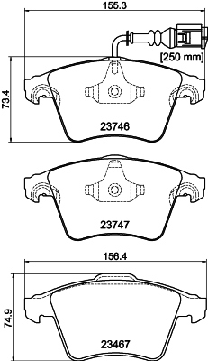 Placute frana HELLA 8DB355011-441