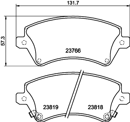 Placute frana HELLA 8DB355017-241