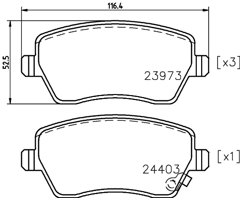 Placute frana HELLA 8DB355012-301