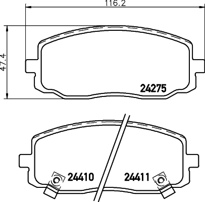Placute frana HELLA 8DB355006-571