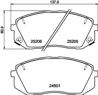 Placute frana HELLA 8DB355015-841